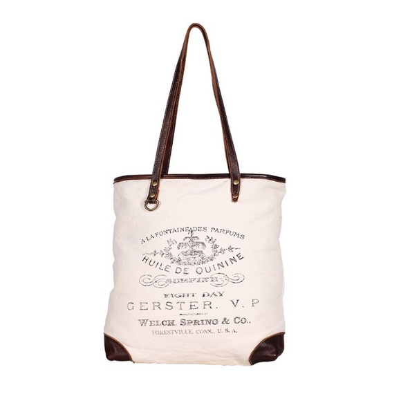 Myra Bag Handbags - ▪️Myra Large Canvas & Leather Tote